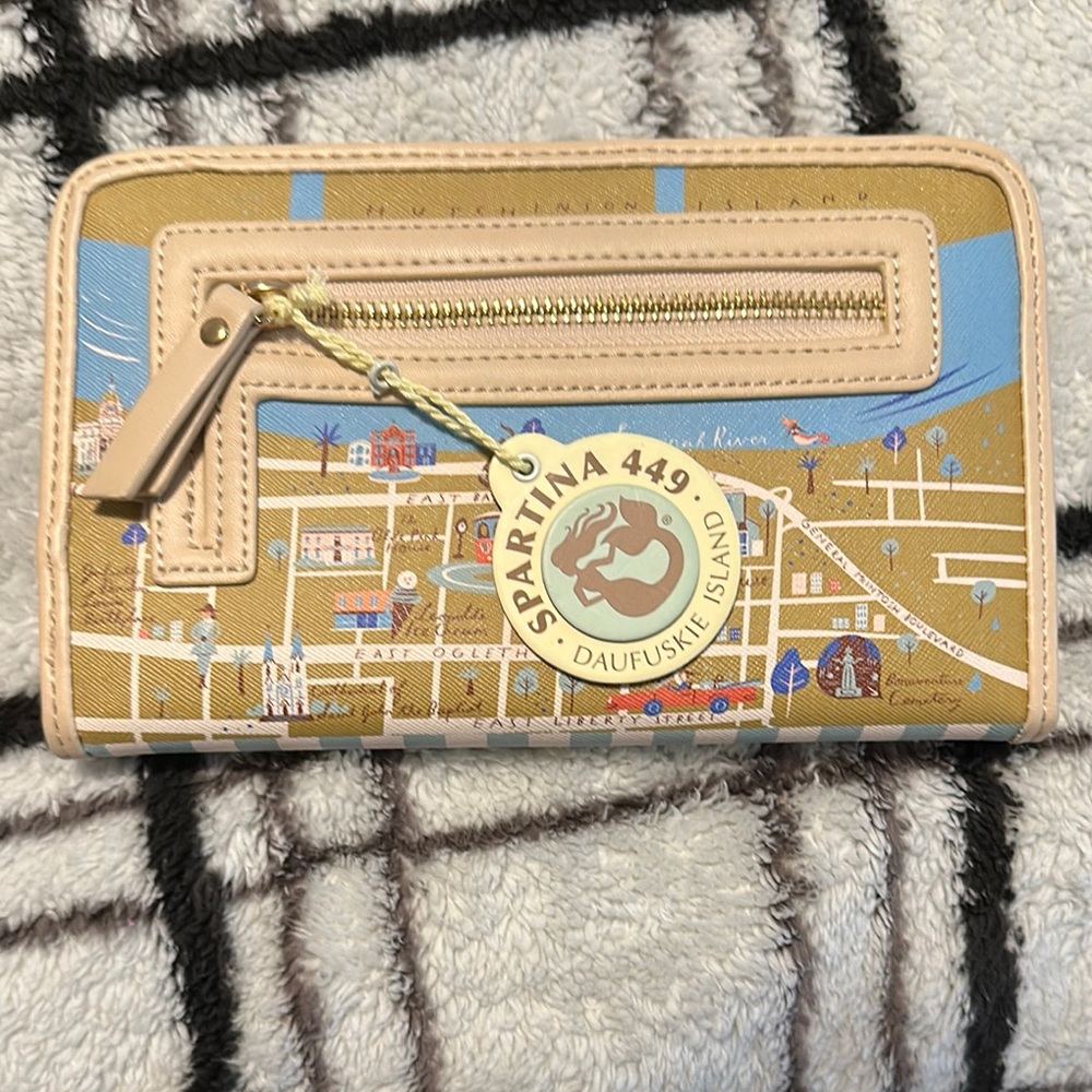 Spartina 449 Coastal Map Zip Wallet